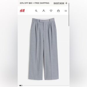 Gray Wide-Leg Trousers